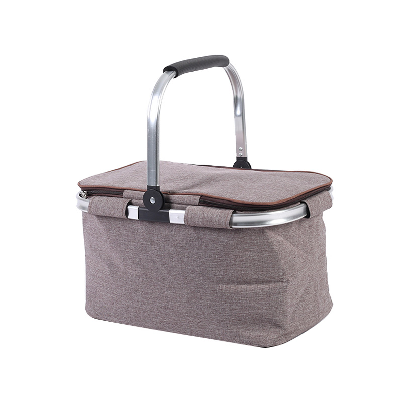 Single Handle Thickened Aluminum Tube Picnic Basket