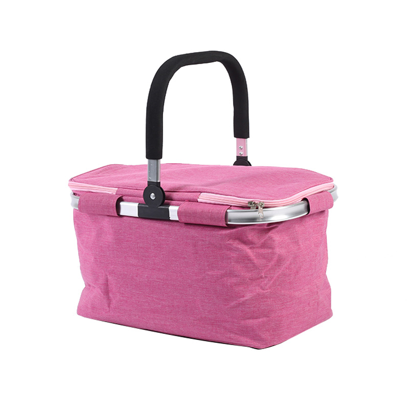 Single Handle Thickened Aluminum Tube Picnic Basket