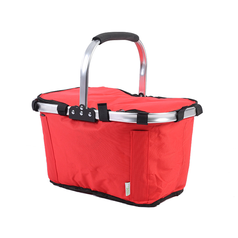 Single Handle Thickened Aluminum Tube Picnic Basket