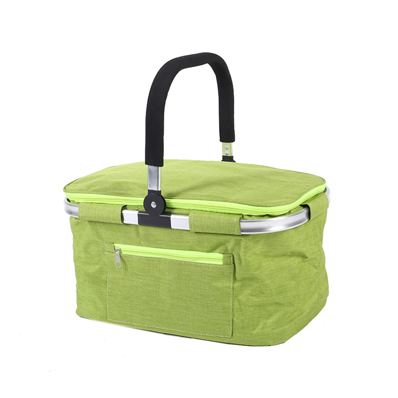 Single Handle Thickened Aluminum Tube Picnic Basket