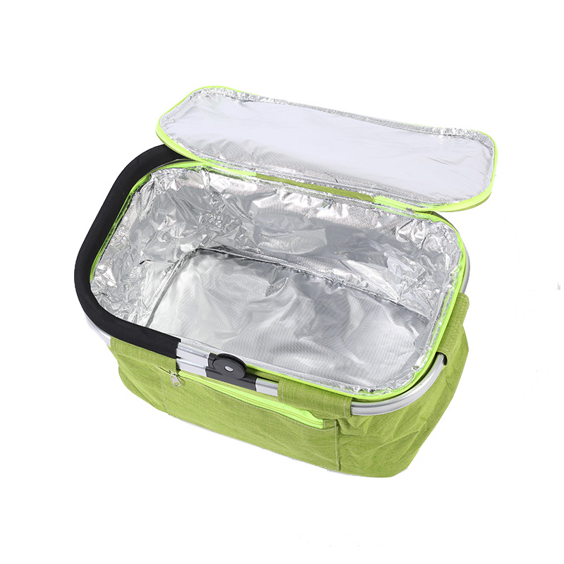 Single Handle Thickened Aluminum Tube Picnic Basket