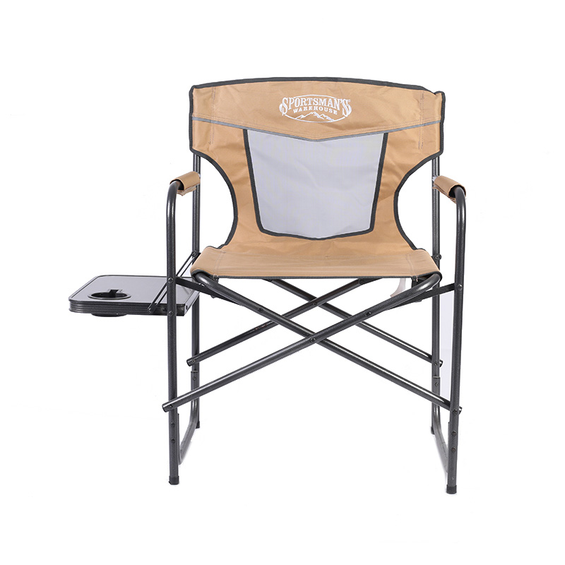 Foldable Directors Camping Chair with Side Coffee Table