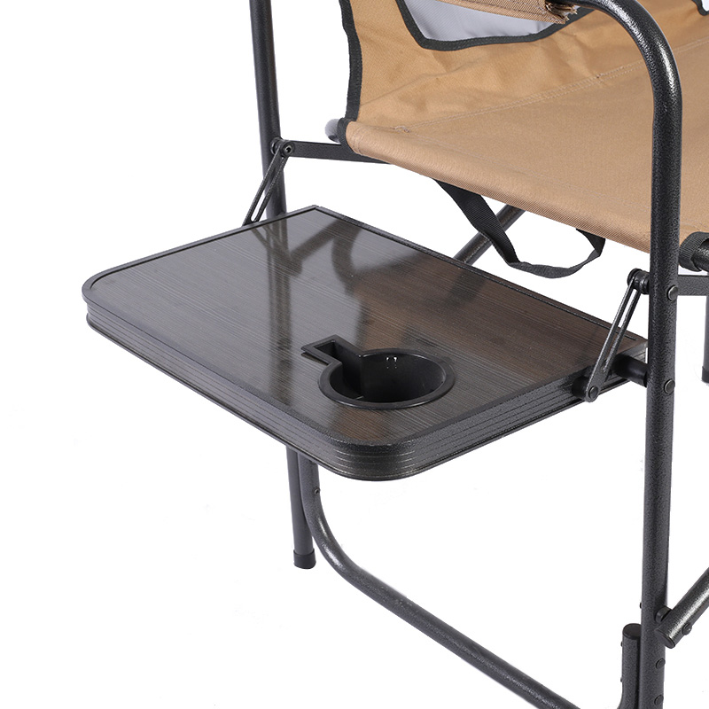 Foldable Directors Camping Chair with Side Coffee Table