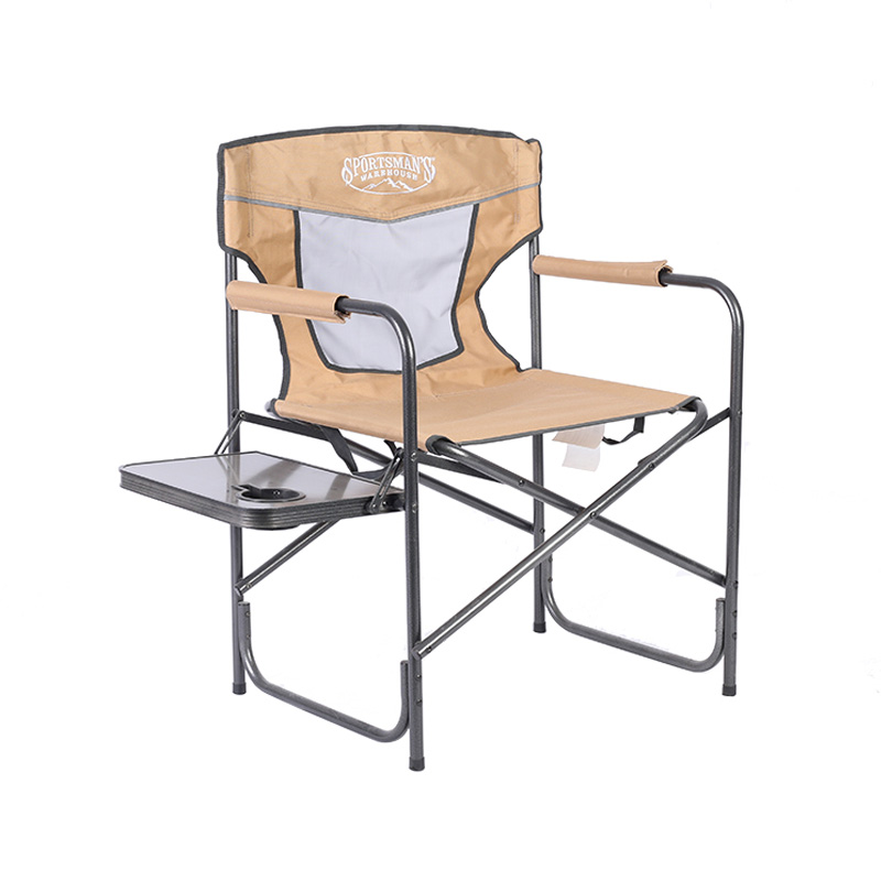 Foldable Directors Camping Chair with Side Coffee Table