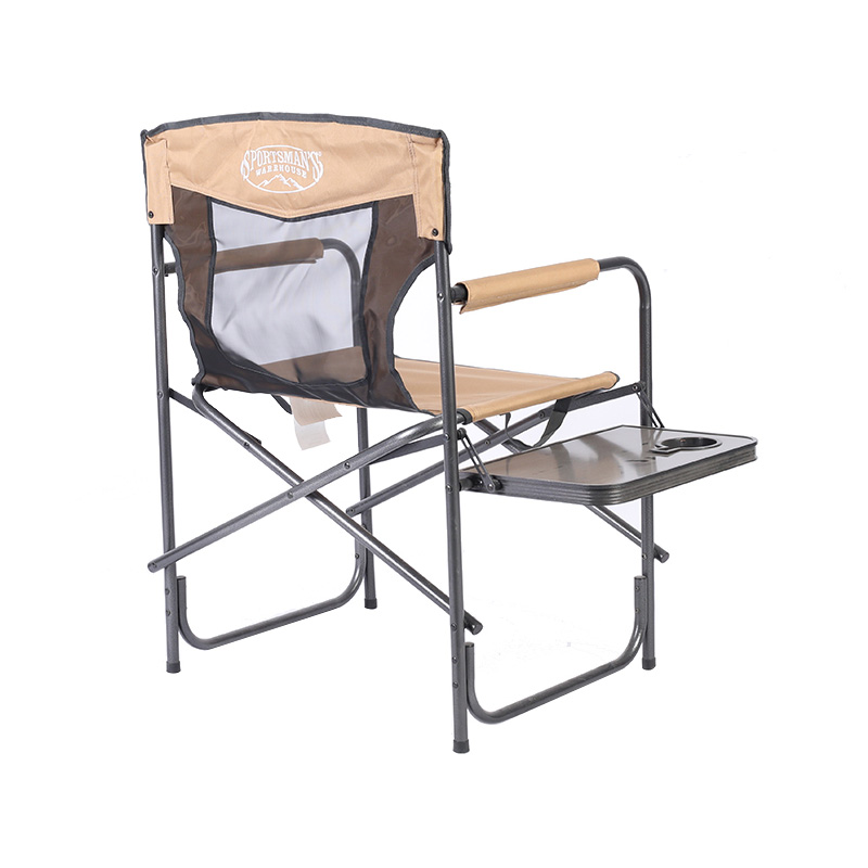 Foldable Directors Camping Chair with Side Coffee Table