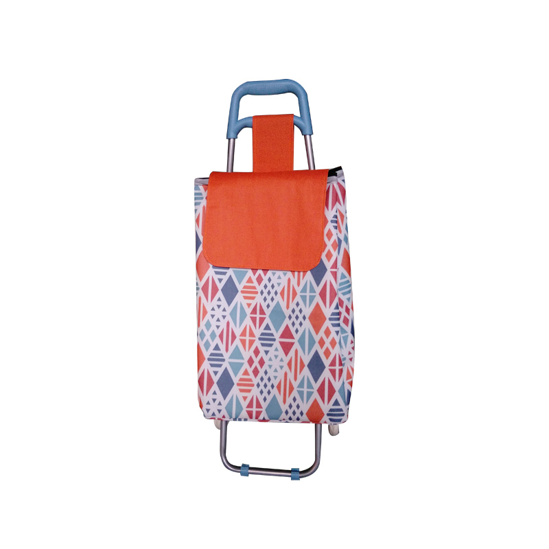 Single Wheel Shopping Trolley Cart with Thickened Flat Handle