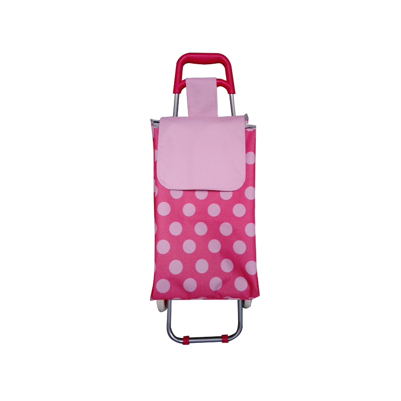 Single Wheel Shopping Trolley Cart with Thickened Flat Handle