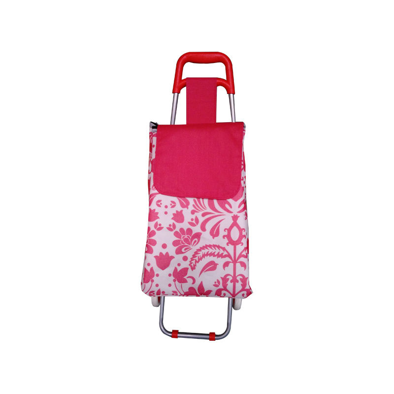 Single Wheel Shopping Trolley Cart with Thickened Flat Handle