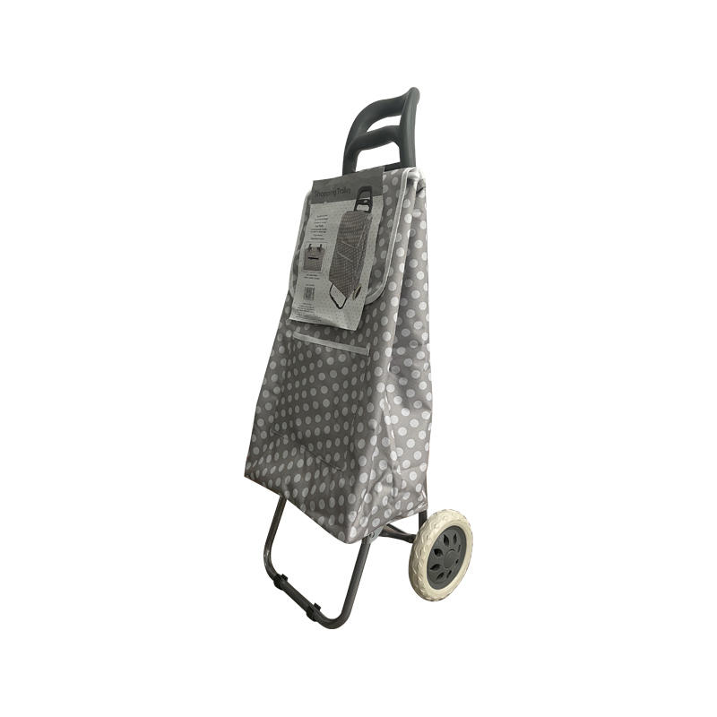 Curved Bull Head Handle Single Wheel Shopping Trolley Cart