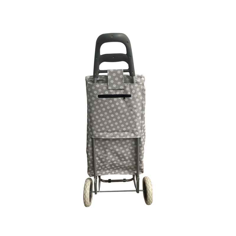 Curved Bull Head Handle Single Wheel Shopping Trolley Cart